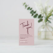 Carte De Visite Code QR de remerciement de commande rose moderne r (Debout devant)