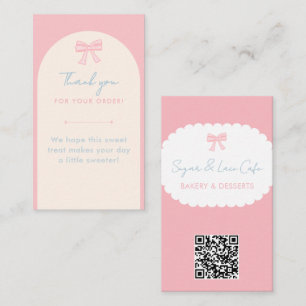 Carte De Visite Code QR de remerciement de la boulangerie Coquette
