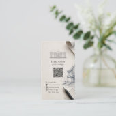 Carte De Visite Code QR de Réseau Architectural Moderne (Debout devant)