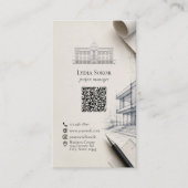 Carte De Visite Code QR de Réseau Architectural Moderne (Devant)