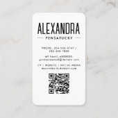 Carte De Visite Code QR de Réseau pour Étudiants Diplômés Modernes (Dos)