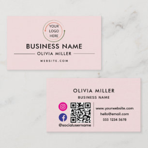 Carte De Visite Code QR de Réseaux Sociaux Modernes   Portrait Min