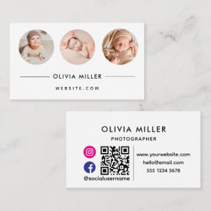 Carte De Visite Code QR de Réseaux Sociaux Modernes Portrait Min
