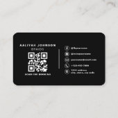 Carte De Visite Code QR de réservation de tresses de cheveux (Dos)