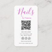 Carte De Visite Code QR de réservation pour technicien en onglerie (Dos)