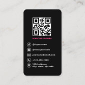 Carte De Visite Code QR de réservation pour technicien en onglerie (Dos)