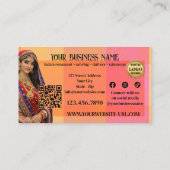 Carte De Visite Code QR de restaurant indien élégant et traiteur (Dos)
