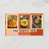 Carte De Visite Code QR de restaurant indien élégant et traiteur (Devant)