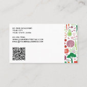 Carte De Visite Code QR de restauration de Motif végétal (Dos)