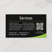 Carte De Visite Code QR de retrait de déchets professionnel (Dos)