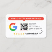 Carte De Visite Code QR de révision commerciale de Google blanc Av (Devant)