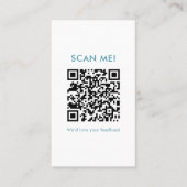 Carte De Visite Code QR de révision de l'océan bleu abstrait (Devant)