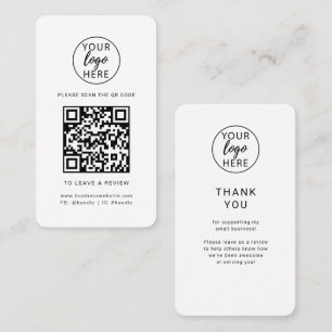 Carte De Visite Code QR de révision de logo d'entreprise professio