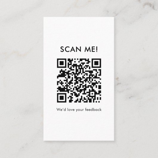 Carte De Visite Code QR de révision de script moderne simple (Devant)