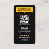 Carte De Visite Code QR de révision des avis Google noirs pour les (Devant)