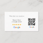Carte De Visite Code QR de révision Google (Dos)