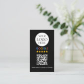 Carte De Visite Code QR de révision Google avec logo d'entreprise (Debout devant)