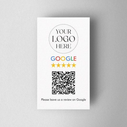 Carte De Visite Code QR de révision Google avec logo d'entreprise