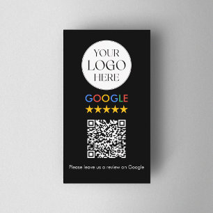 Carte De Visite Code QR de révision Google avec logo d'entreprise