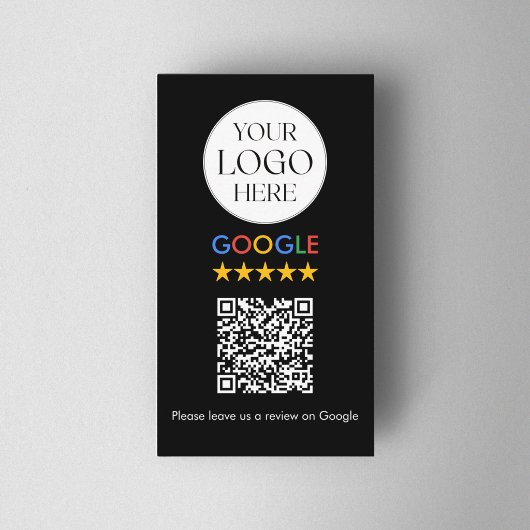 Carte De Visite Code QR de révision Google avec logo d'entreprise