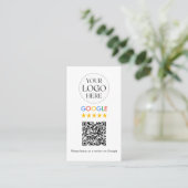 Carte De Visite Code QR de révision Google avec logo d'entreprise (Debout devant)