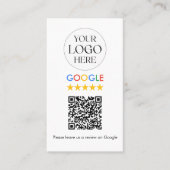 Carte De Visite Code QR de révision Google avec logo d'entreprise (Devant)