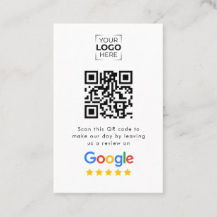 Carte De Visite Code QR de révision Google Avis sur l'entreprise