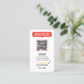 Carte De Visite Code QR de révision Google blanc Lien de révision  (Debout devant)