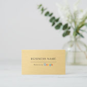 Carte De Visite Code QR de révision Google Faux Métal Doré (Debout devant)