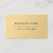 Carte De Visite Code QR de révision Google Faux Métal Doré (Devant)