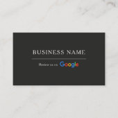 Carte De Visite Code QR de révision Google noir (Devant)