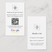 Carte De Visite Code QR de révision Google Style de rétroaction cl (Devant / Derrière)