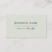 Carte De Visite Code QR de révision Google vert sauge Spa Salon (Devant)