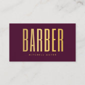 Carte De Visite Code QR de salon de coiffure moderne Logo Or Bourg (Devant)