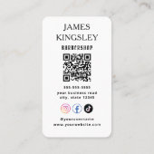 Carte De Visite Code QR de salon de coiffure professionnel Coiffeu (Dos)