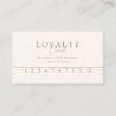 Carte De Visite Code QR de salon élégant minimal beige et marron (Devant)