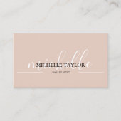 Carte De Visite Code QR de script calligraphique beige boho (Devant)