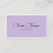 Carte De Visite Code QR de script de violet professionnel moderne (Devant)