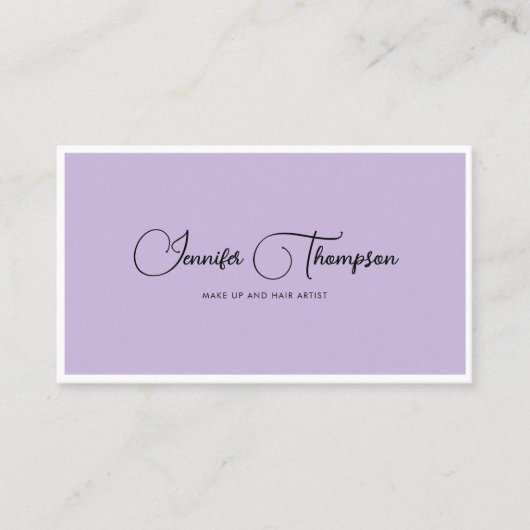 Carte De Visite Code QR de script de violet professionnel moderne (Devant)