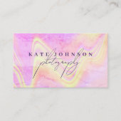 Carte De Visite Code QR de script en marbre de pierre optique holo (Devant)