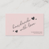 Carte De Visite Code QR de script moderne rose, Merci (Devant)