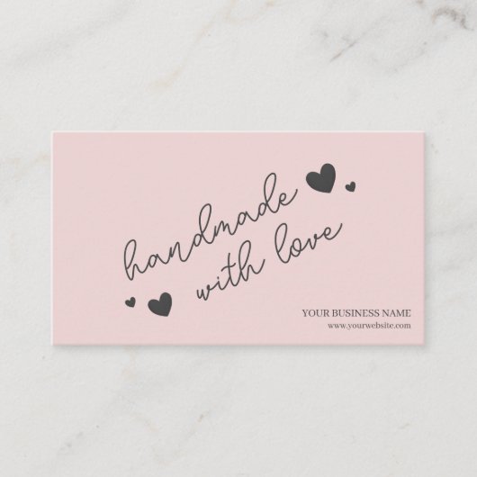 Carte De Visite Code QR de script moderne rose, Merci (Devant)