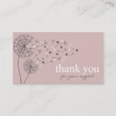 Carte De Visite Code QR de script moderne rose, Merci (Devant)