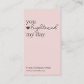 Carte De Visite Code QR de script moderne rose, Merci (Devant)