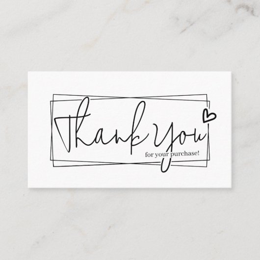 Carte De Visite Code QR de script moderne simple, Merci (Devant)