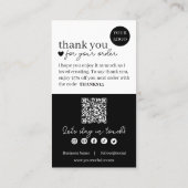 Carte De Visite Code QR de script moderne simple, Merci (Dos)