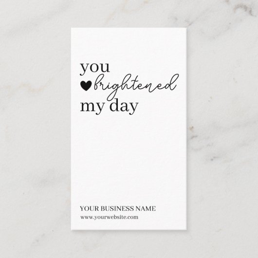 Carte De Visite Code QR de script moderne simple, Merci (Devant)