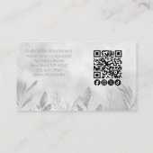 Carte De Visite Code QR de script photo botanique boho moderne (Dos)
