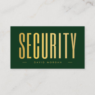 Carte De Visite Code QR de sécurité Logo Vert foncé et Or