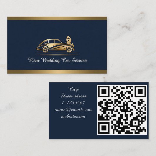 Carte De Visite Code QR de service de location de voiture professi (Devant / Derrière)